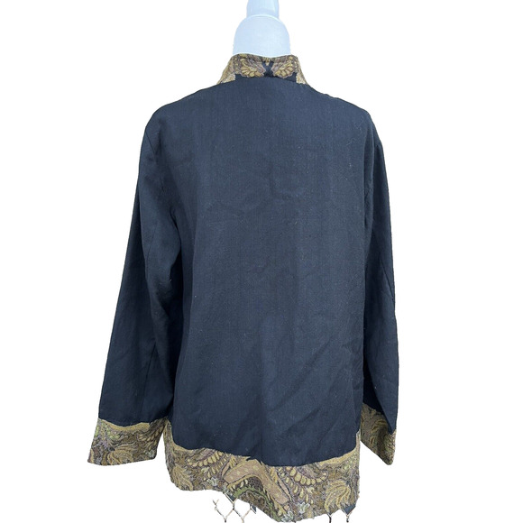 Anu 100% Wool Embroidered Art to Wear Open Style Size L Cardigan A000213 - Picture 5 of 8